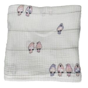 Aden + Anais Cotton Muslin Swaddle Blanket Lovey Baby Girl Pink Birds On a Wire